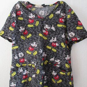 Women's Disney Mickey Mouse Scrubs Top - Size XS